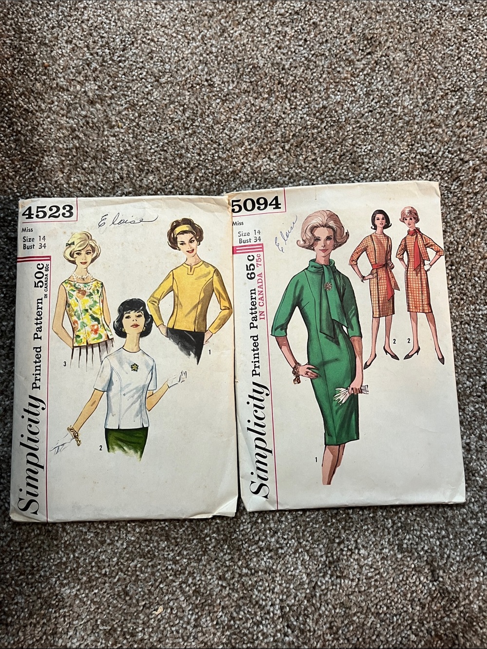 Vintage Simplicity Sewing Patterns from the Sixties